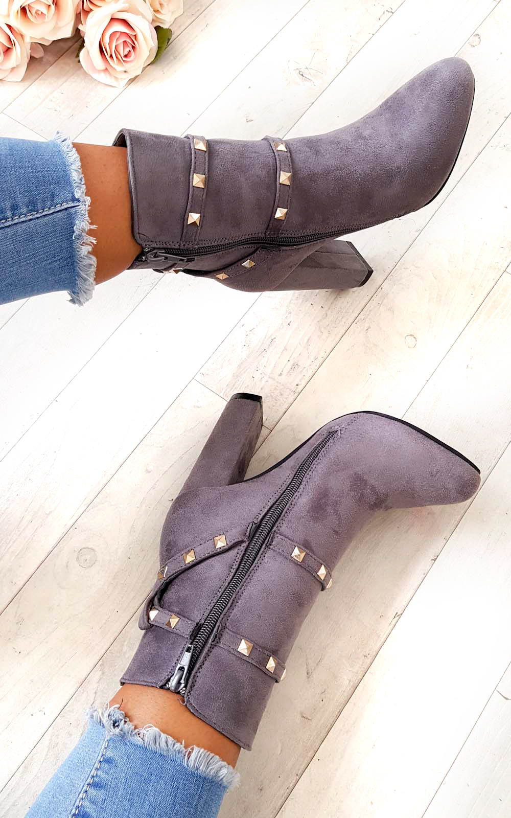 Miya Studded Ankle Boots 