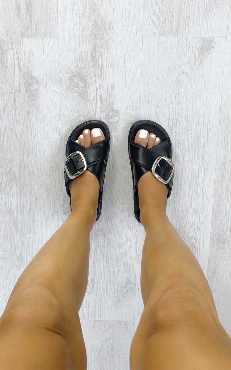 Abby Buckle Crossover Sandals Thumbnail Abby Buckle Crossover Sandals Thumbnail