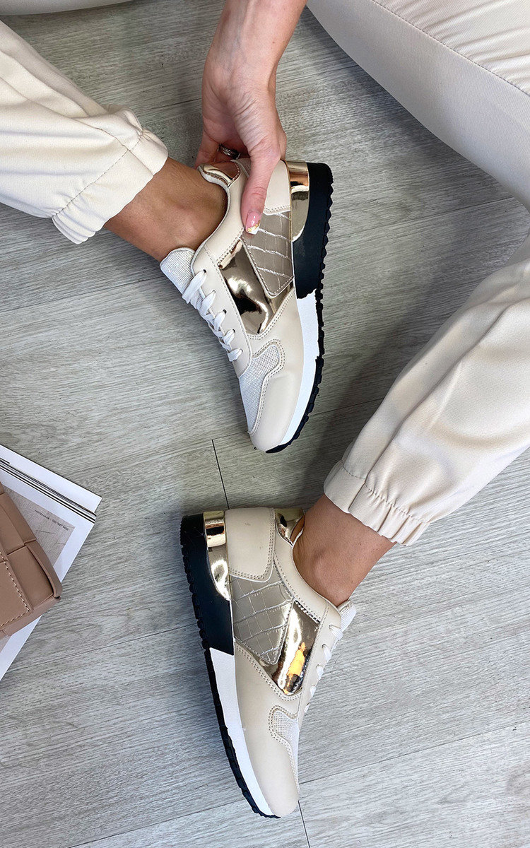 Addison Chunky Trainers with Metallic Detail Addison Chunky Trainers with Metallic Detail