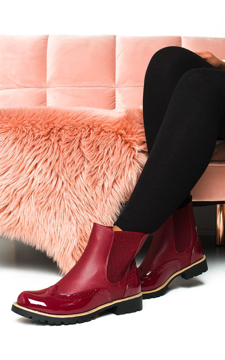 Aimee Faux Leather Brogue Chelsea Boots Thumbnail Aimee Faux Leather Brogue Chelsea Boots Thumbnail