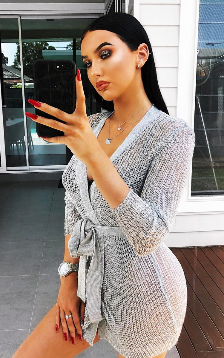 Alaska Metallic Tie Waist Knit Dress Thumbnail Alaska Metallic Tie Waist Knit Dress Thumbnail