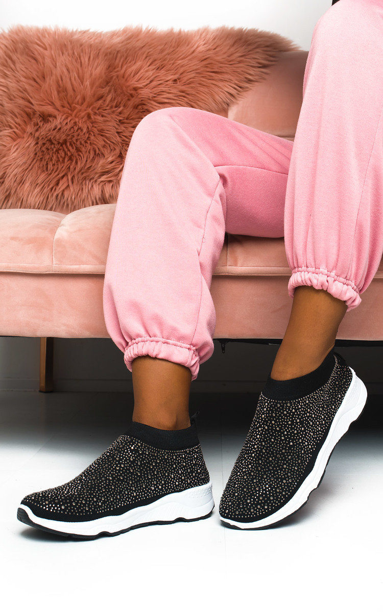 Alexa Diamante Embellished Sock Trainers Thumbnail Alexa Diamante Embellished Sock Trainers Thumbnail