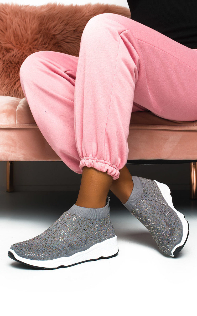 Alexa Diamante Embellished Sock Trainers Thumbnail Alexa Diamante Embellished Sock Trainers Thumbnail