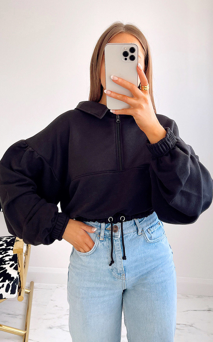 Alexa Zip Up Oversized Cropped Sweatshirt Thumbnail Alexa Zip Up Oversized Cropped Sweatshirt Thumbnail