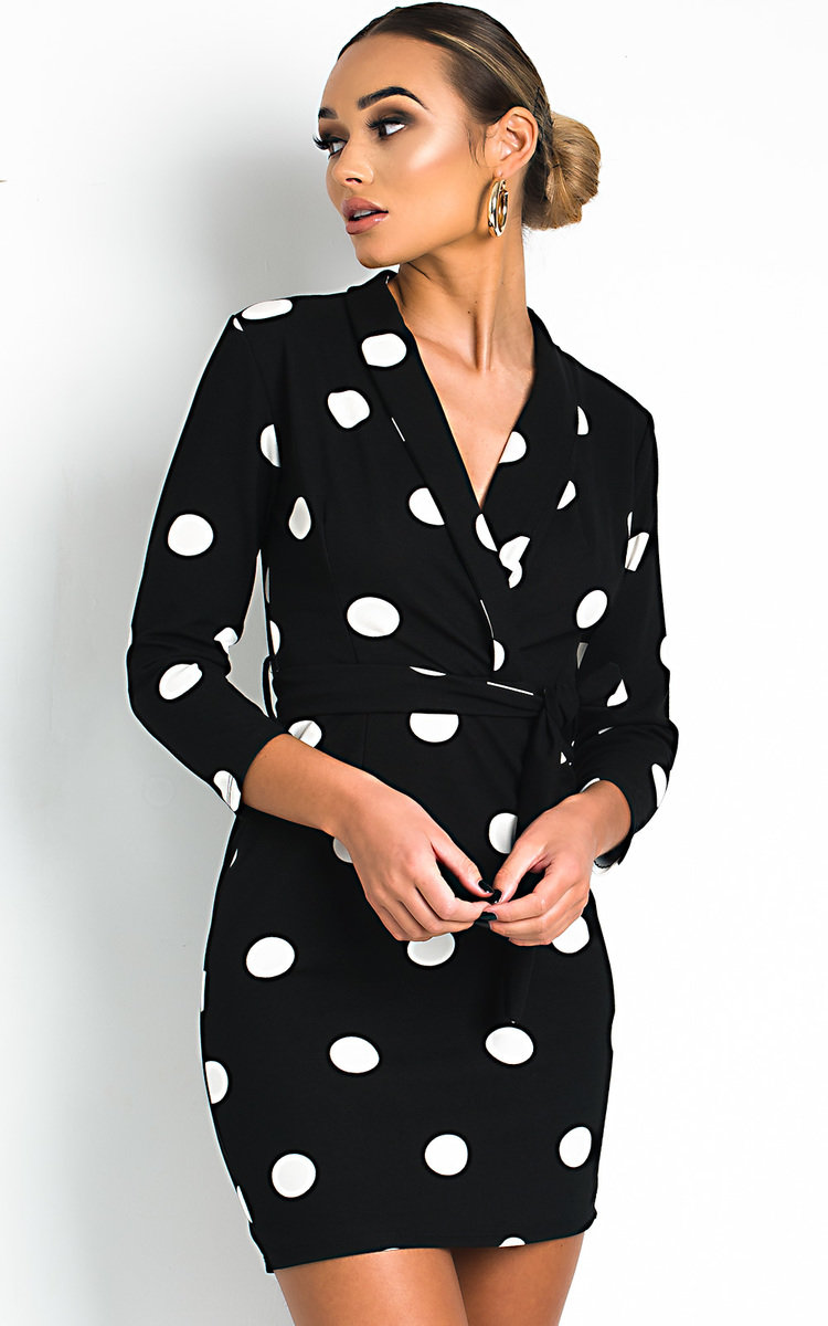 Alexis Polka Dot Low Neck Dress Thumbnail