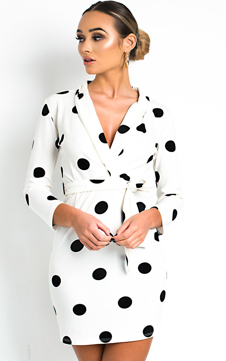 Alexis Polka Dot Low Neck Dress Thumbnail