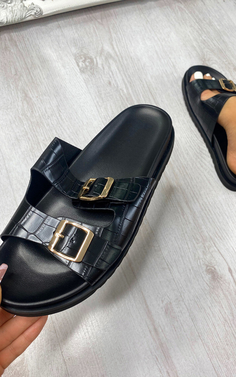 Alison Double Buckle Sliders Thumbnail Alison Double Buckle Sliders Thumbnail