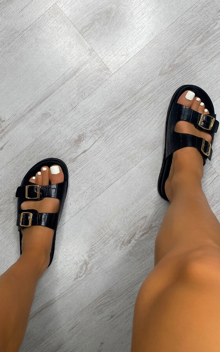Alison Double Buckle Sliders Alison Double Buckle Sliders