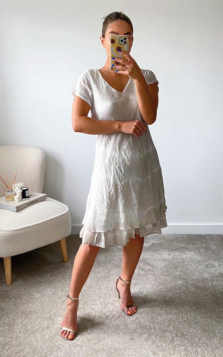 Alma Ruffle Hem Printed Midi Dress Thumbnail Alma Ruffle Hem Printed Midi Dress Thumbnail