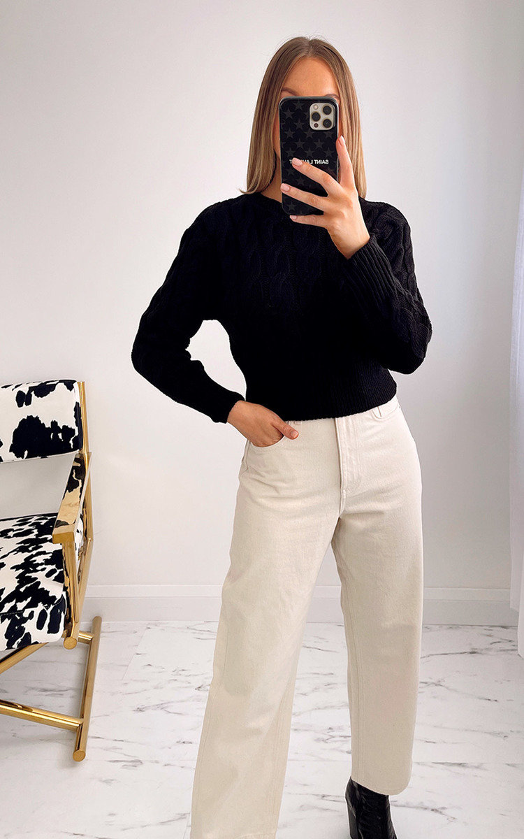 Alora Cable Knit Cropped Jumper Thumbnail