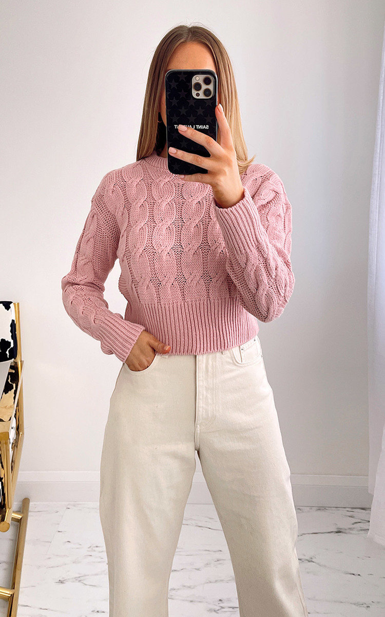 Alora Cable Knit Cropped Jumper Thumbnail Alora Cable Knit Cropped Jumper Thumbnail