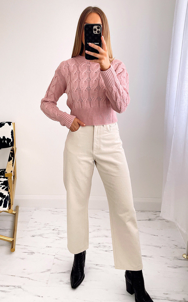 Alora Cable Knit Cropped Jumper Thumbnail Alora Cable Knit Cropped Jumper Thumbnail