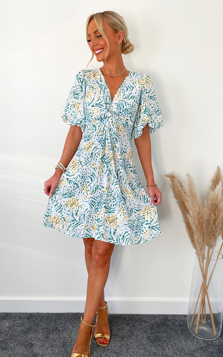 Alyssa V Neck Printed Mini Dress Thumbnail Alyssa V Neck Printed Mini Dress Thumbnail