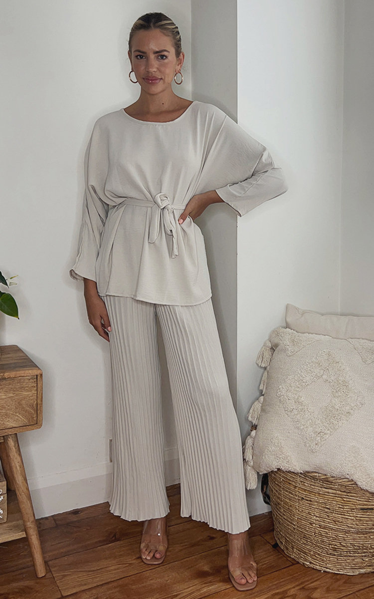 Amalia Belted Top & Pleated Wide Leg Co-ord Thumbnail Amalia Belted Top & Pleated Wide Leg Co-ord Thumbnail