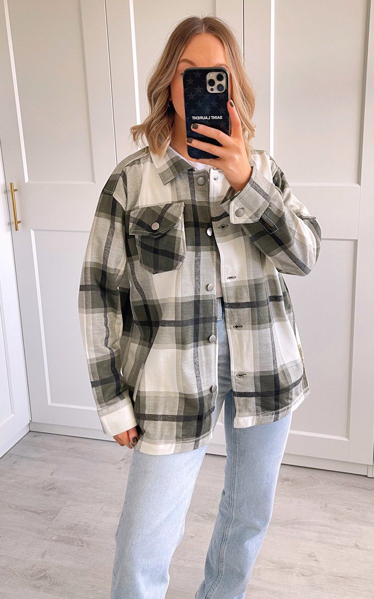 Amanda Button Down Check Shacket