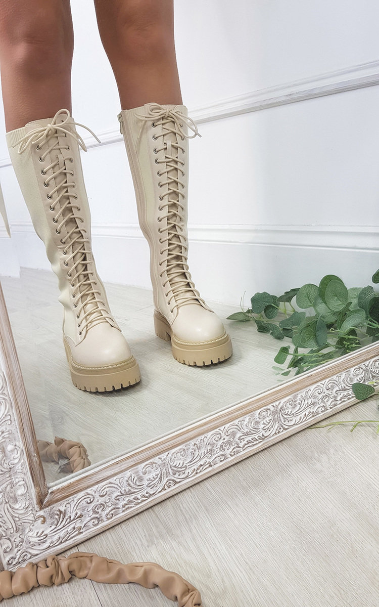 Amber Lace Up Chunky Boots Thumbnail