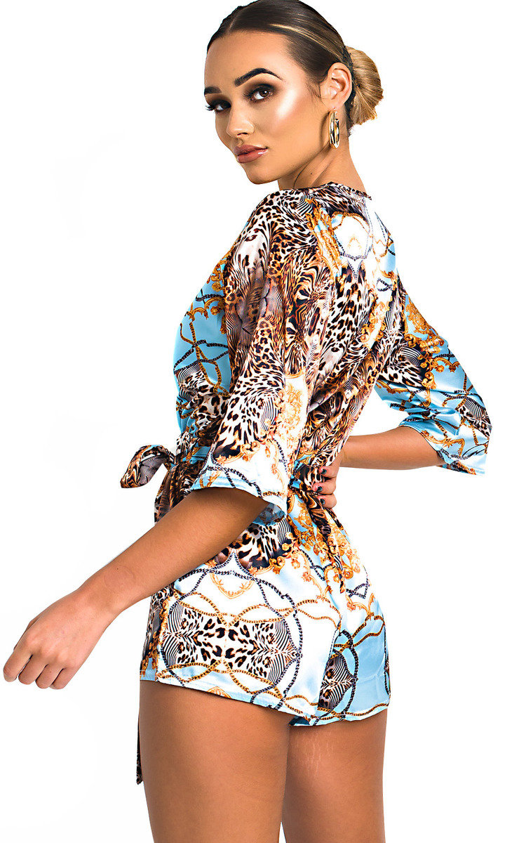 Ami Printed Tie Waist Playsuit Ami Printed Tie Waist Playsuit