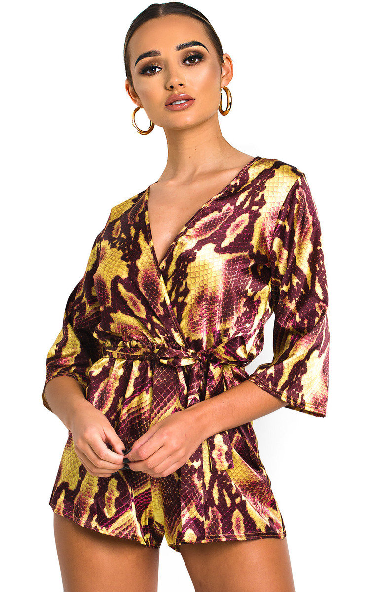 Ami Printed Tie Waist Playsuit Thumbnail Ami Printed Tie Waist Playsuit Thumbnail
