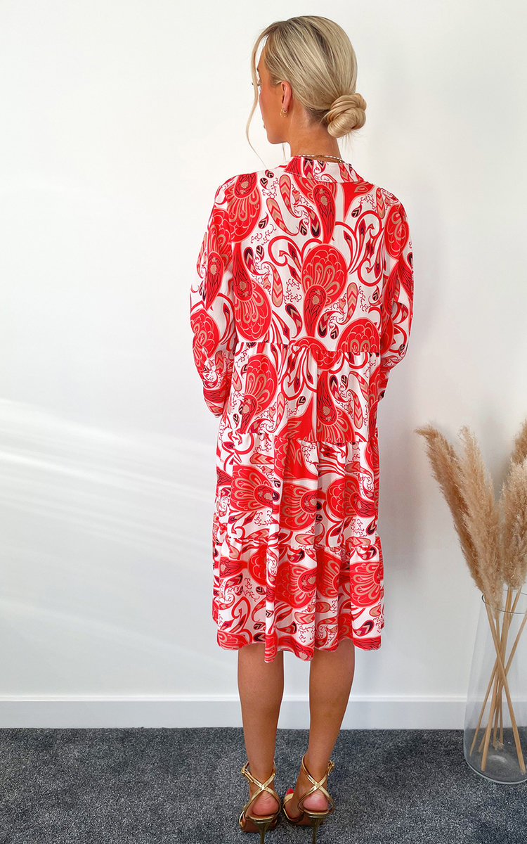 Amira Smock Dress with Retro Print Thumbnail Amira Smock Dress with Retro Print Thumbnail