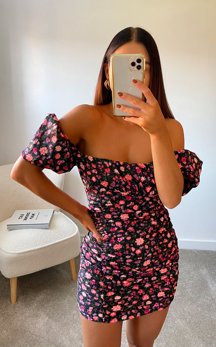 Amy Floral Bodycon Dress Thumbnail