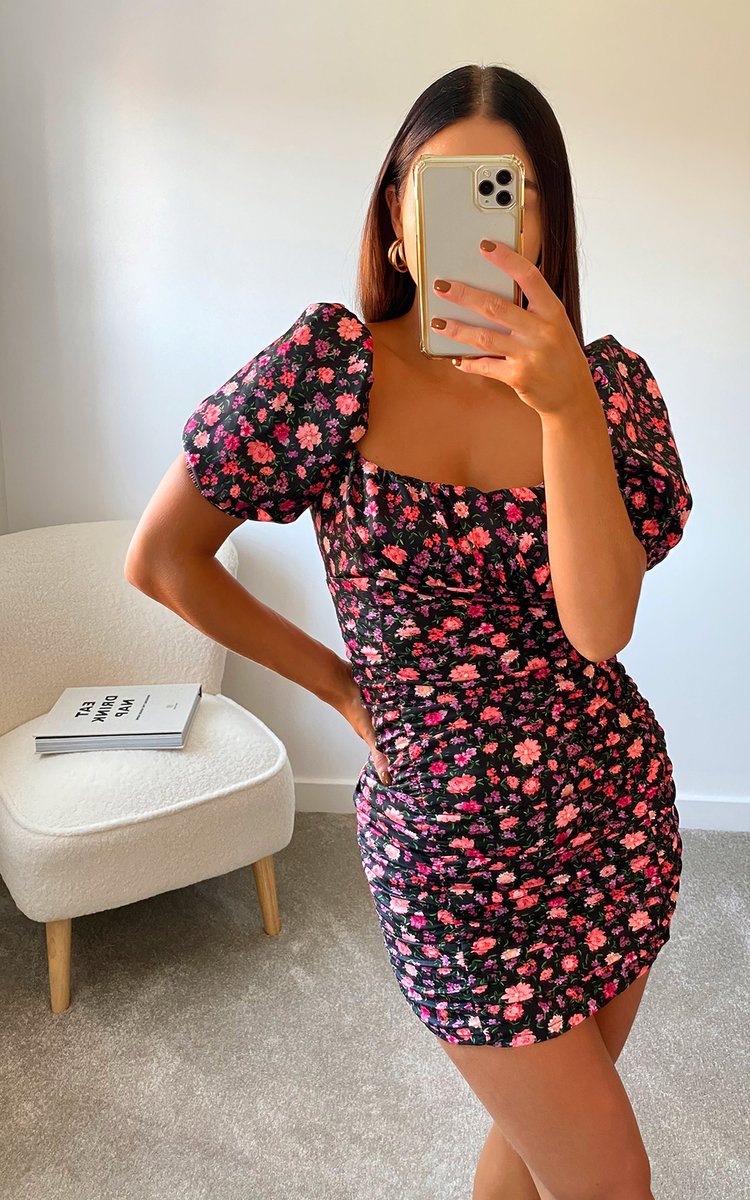 Amy Floral Bodycon Dress Thumbnail