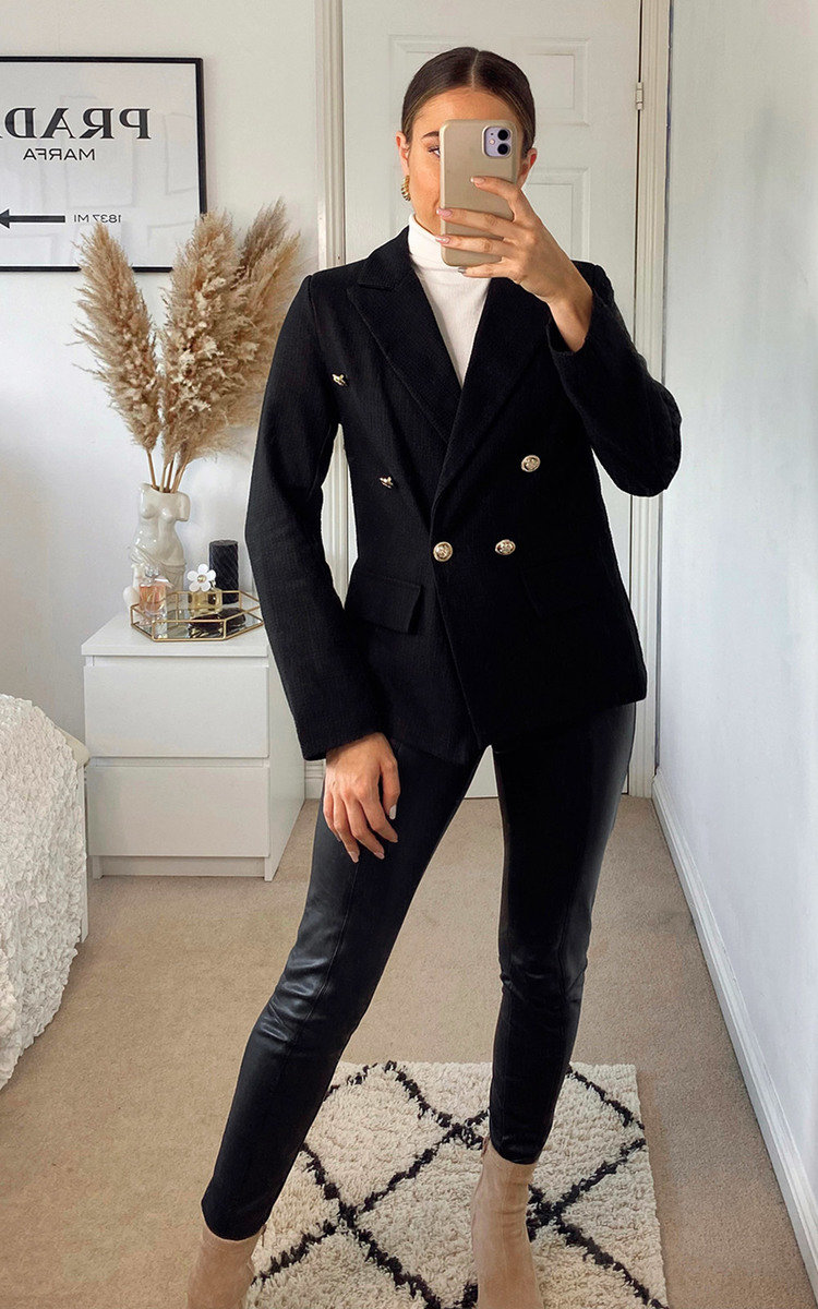 Anna Structured Blazer with Button Detail Thumbnail