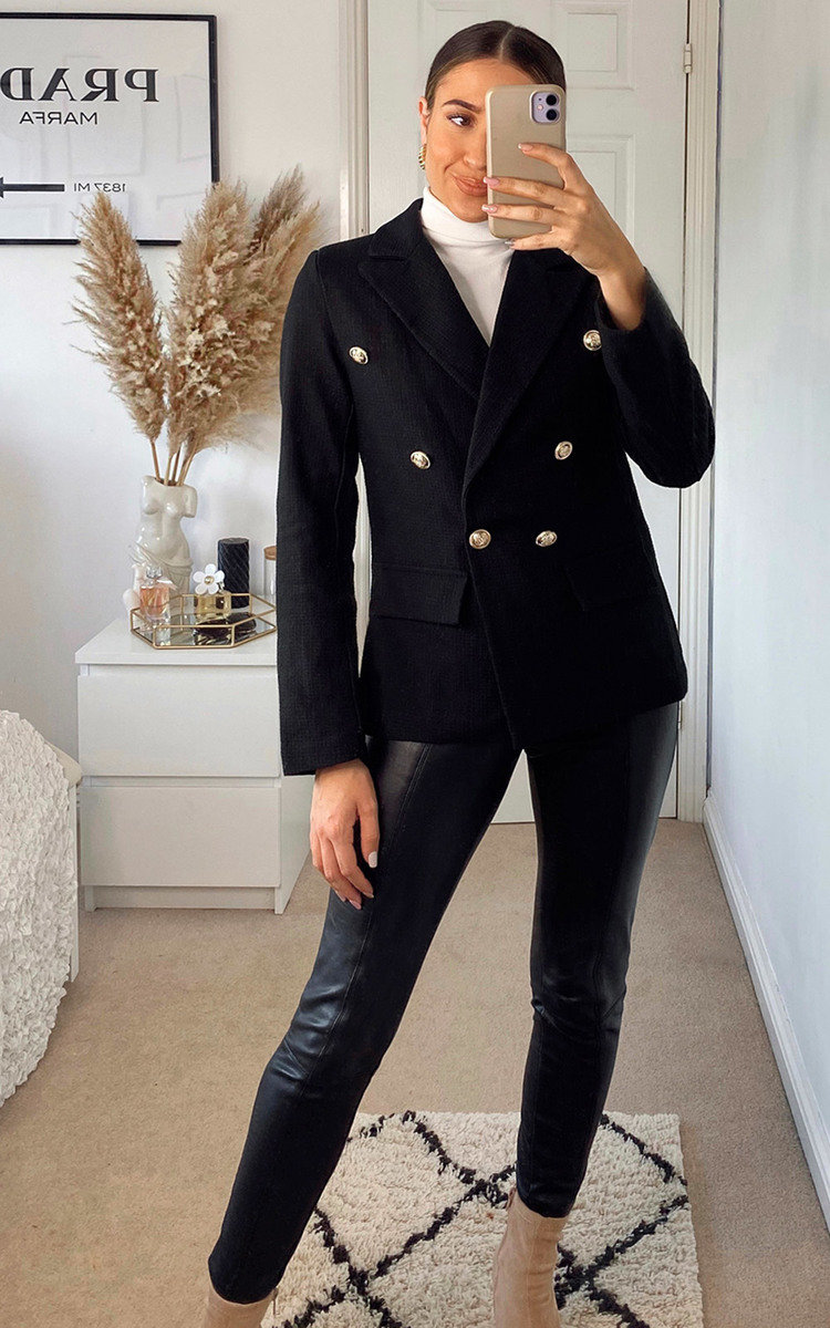 Anna Structured Blazer with Button Detail