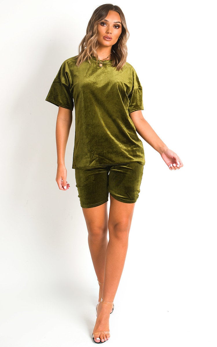 Anna Velvet Tshirt and Shorts Co-ord Thumbnail Anna Velvet Tshirt and Shorts Co-ord Thumbnail