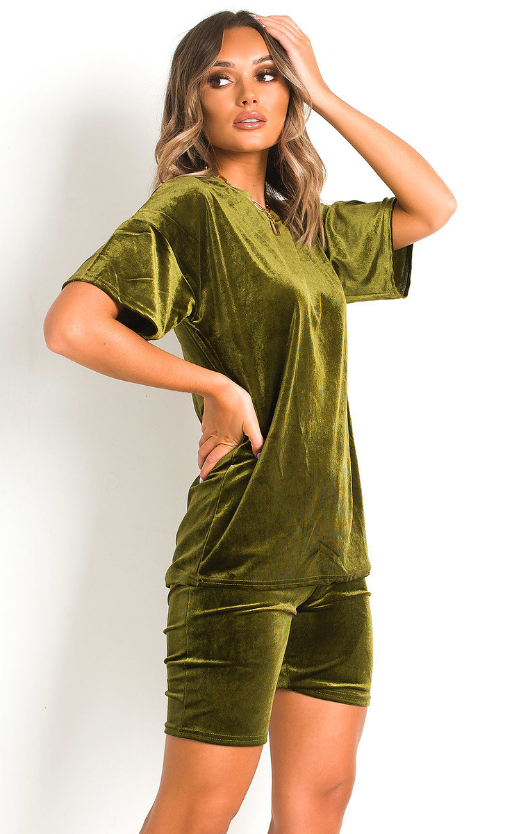 Anna Velvet Tshirt and Shorts Co-ord Thumbnail Anna Velvet Tshirt and Shorts Co-ord Thumbnail