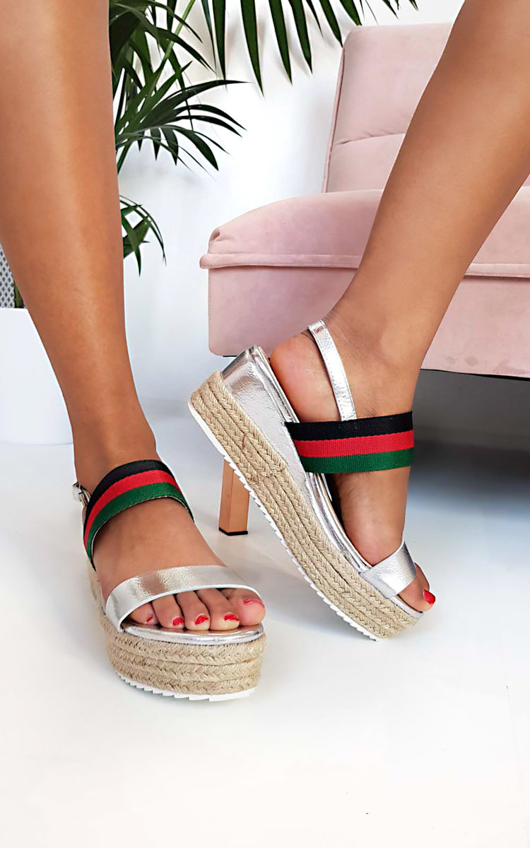 Antonia Stripe Espadrille Wedge Sandal Thumbnail