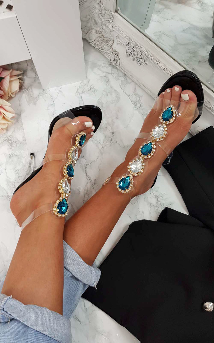 Ariana Embellished Perspex Heels Thumbnail Ariana Embellished Perspex Heels Thumbnail