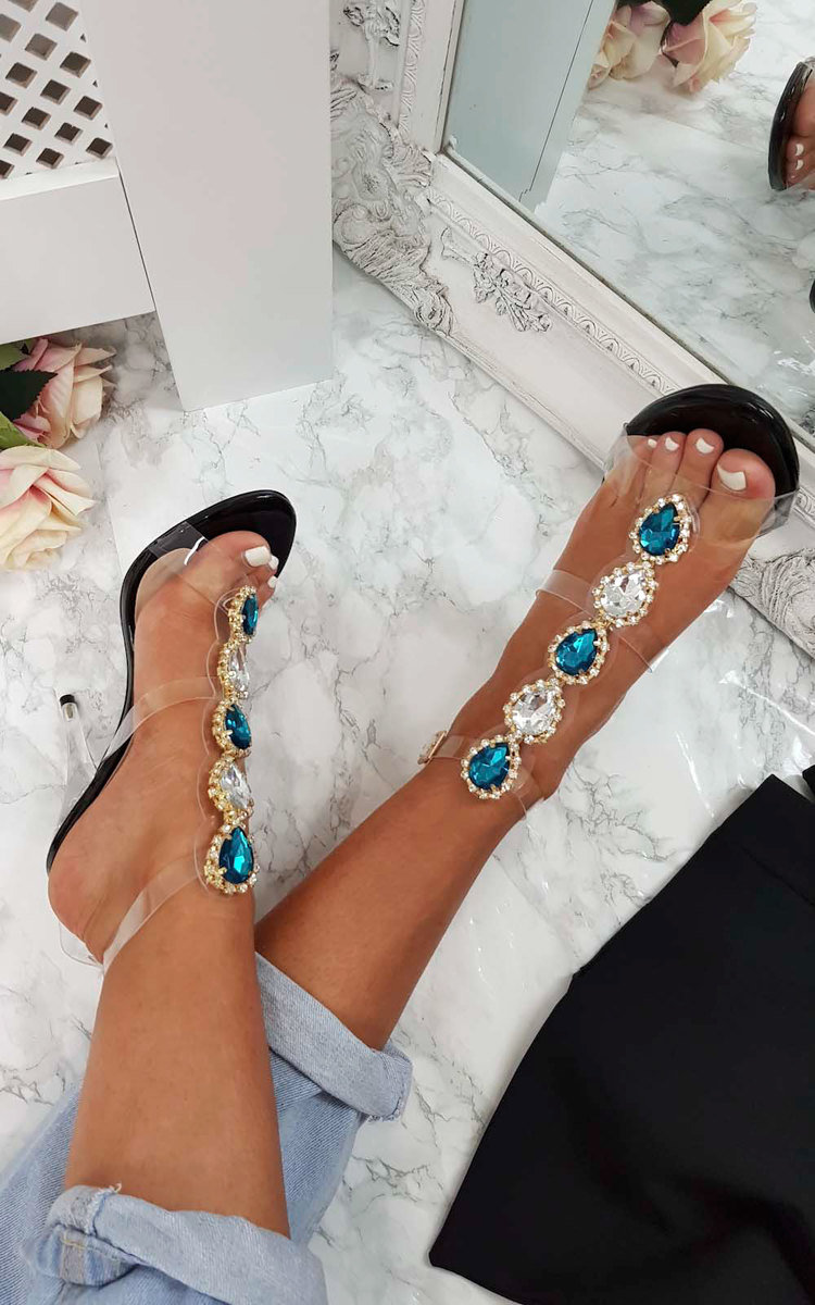Ariana Embellished Perspex Heels Thumbnail Ariana Embellished Perspex Heels Thumbnail