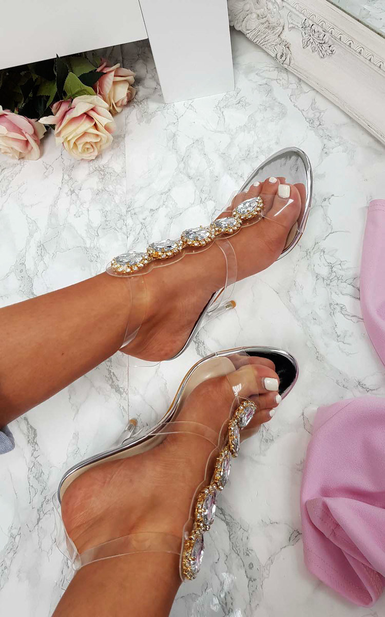 Ariana Embellished Perspex Heels Thumbnail Ariana Embellished Perspex Heels Thumbnail