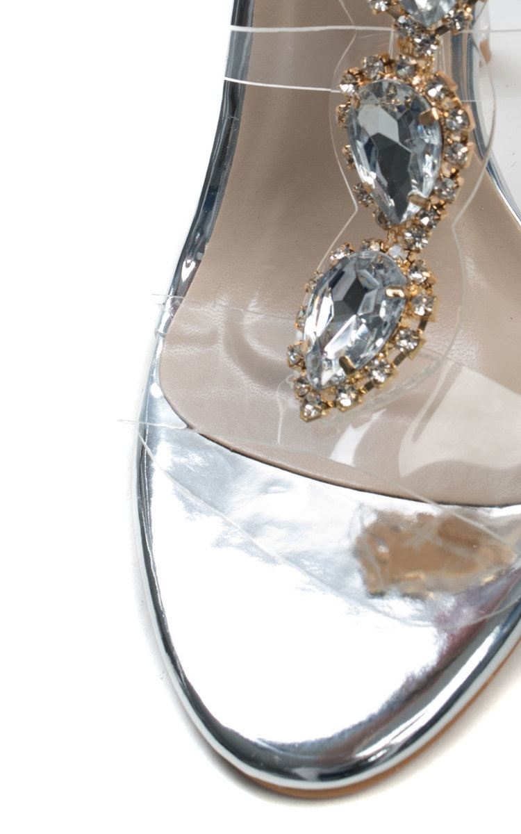 Ariana Embellished Perspex Heels Thumbnail