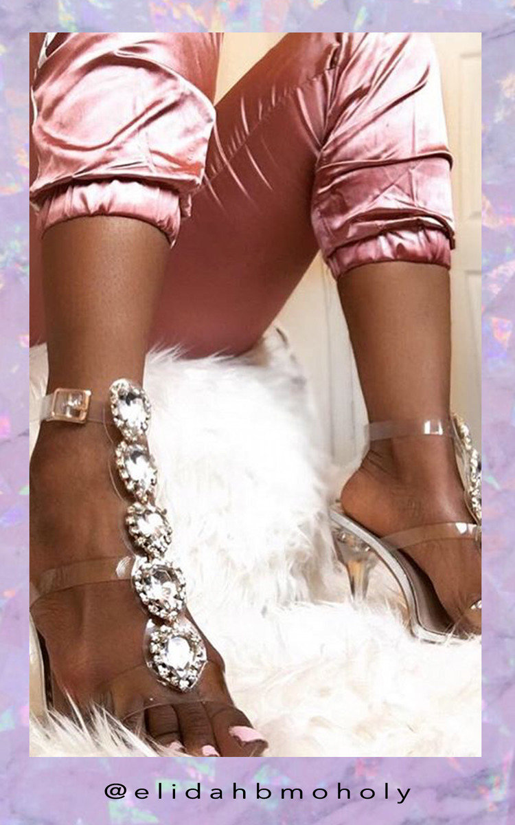 Ariana Embellished Perspex Heels