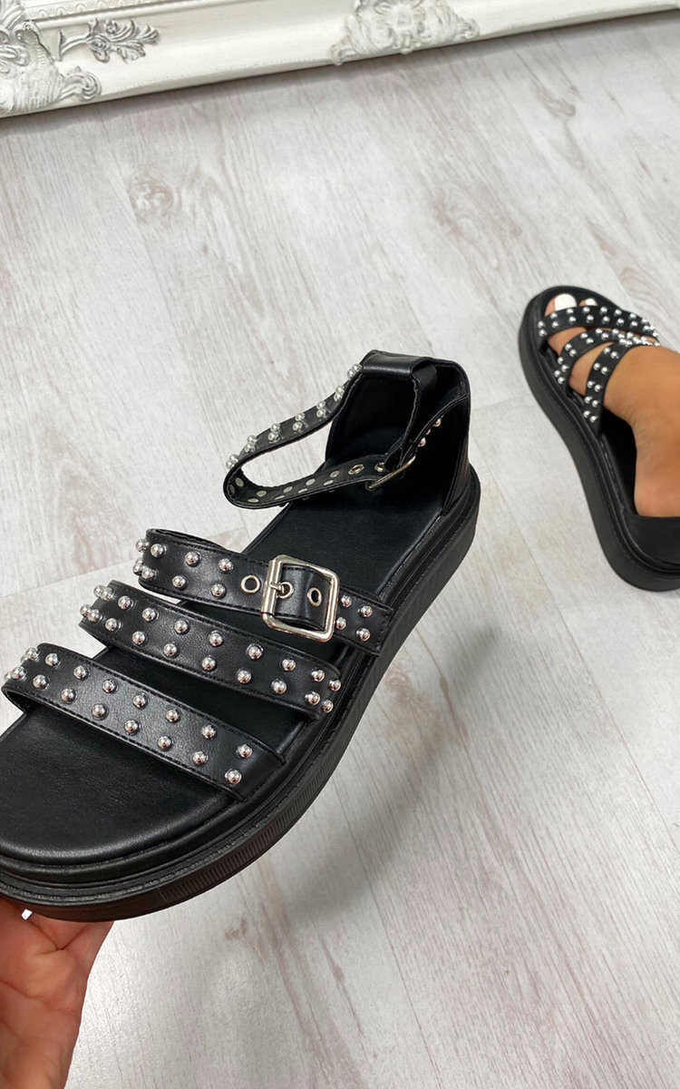 Arielle Studded Chunky Buckle Fastening Sandals