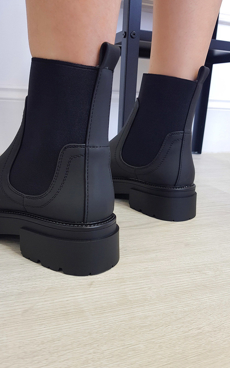 Arya Faux Leather Sock Ankle Boots Thumbnail