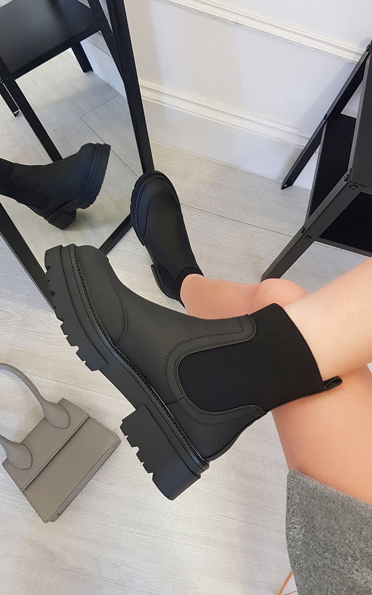 Arya Faux Leather Sock Ankle Boots Thumbnail Arya Faux Leather Sock Ankle Boots Thumbnail