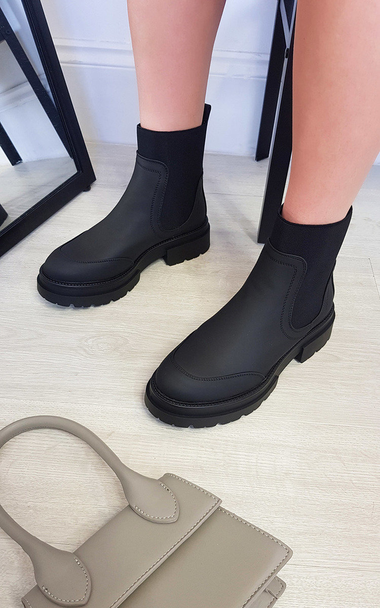 Arya Faux Leather Sock Ankle Boots Arya Faux Leather Sock Ankle Boots