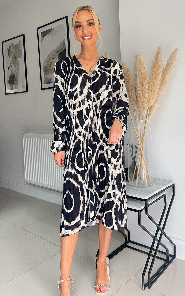 Aria Button Down Printed Midi Dress Aria Button Down Printed Midi Dress