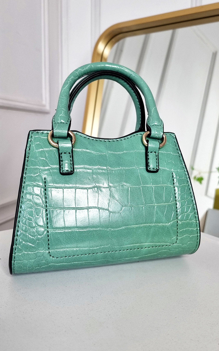 Ashley Croc Print Handbag