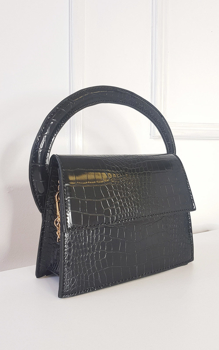 Astrid Croc Print Handbag