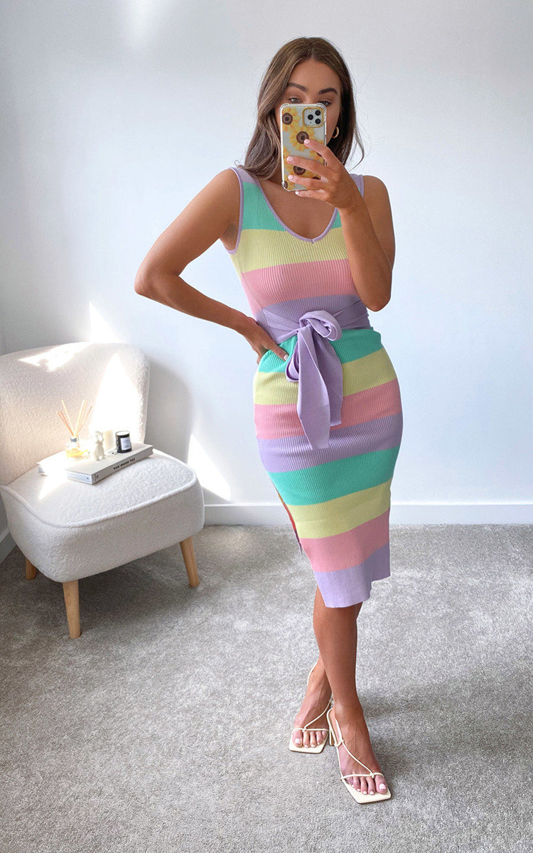 Athens Knitted Bodycon Midi Dress Thumbnail Athens Knitted Bodycon Midi Dress Thumbnail