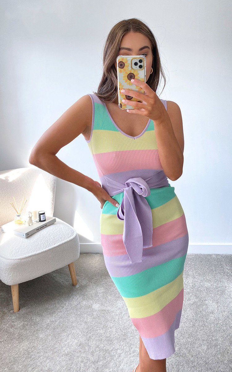 Athens Knitted Bodycon Midi Dress Thumbnail Athens Knitted Bodycon Midi Dress Thumbnail