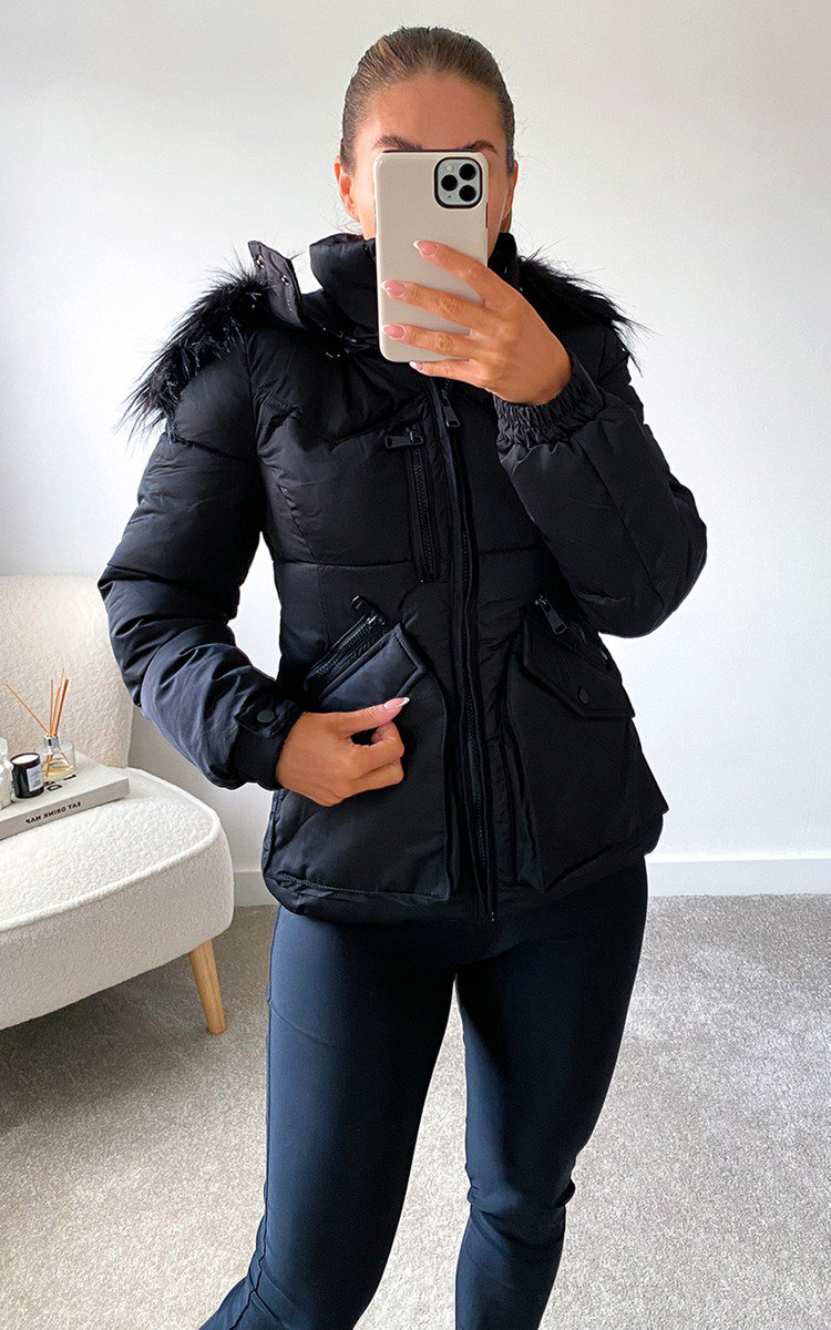 Aurora Padded Jacket with Faux Fur Hood Aurora Padded Jacket with Faux Fur Hood