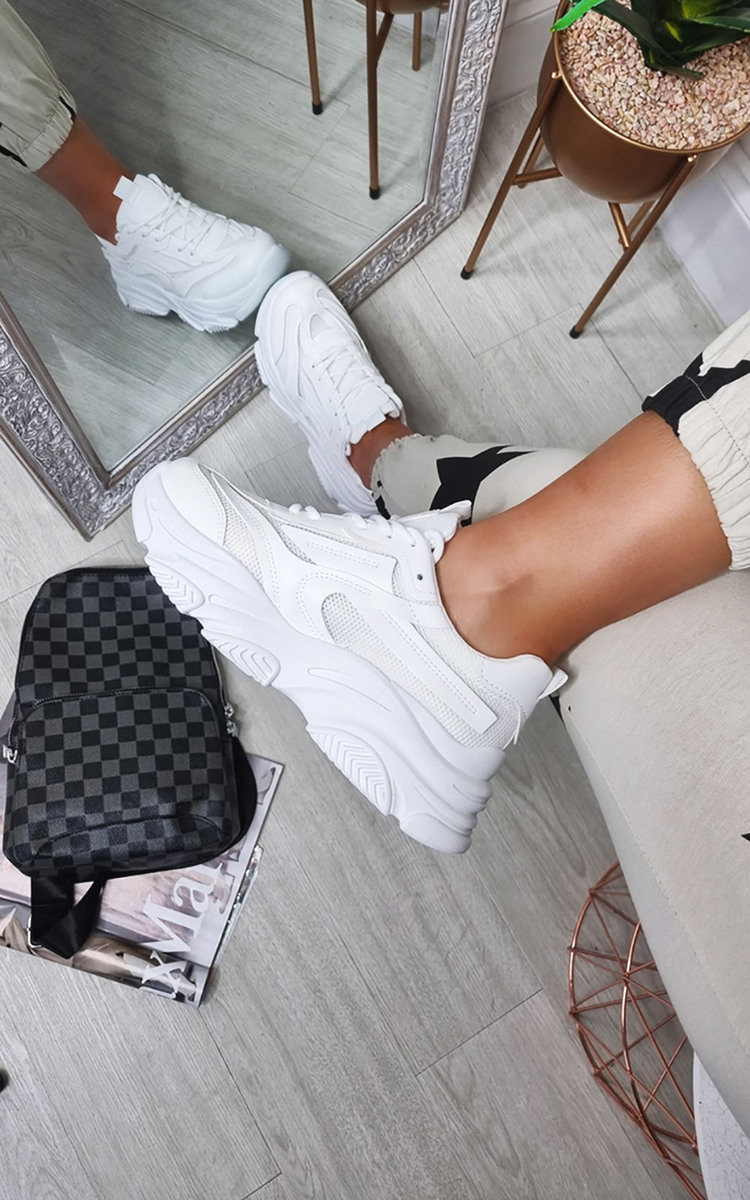 Ava Faux Leather Chunky Trainers Thumbnail