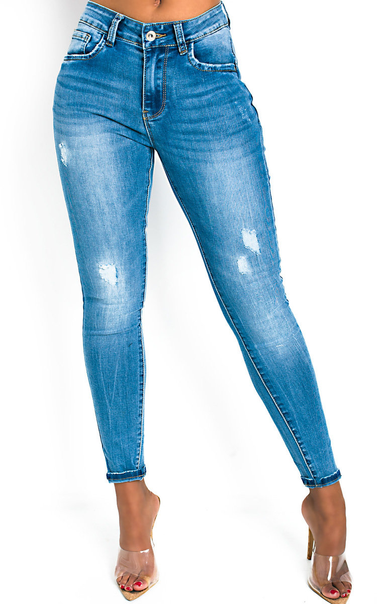 Ayia Ripped Stretch Skinny Jeans Thumbnail Ayia Ripped Stretch Skinny Jeans Thumbnail