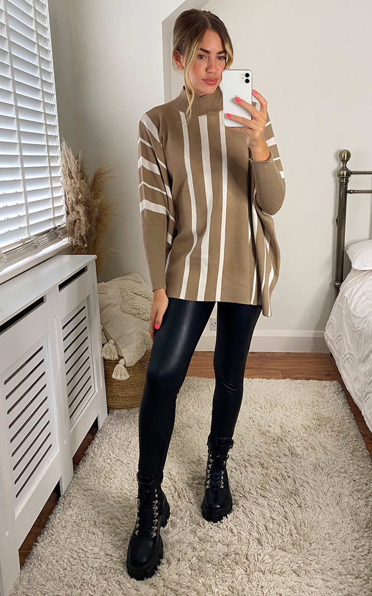 Bailey High Neck Stripe Pattern Jumper Thumbnail