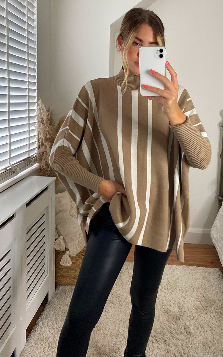 Bailey High Neck Stripe Pattern Jumper Thumbnail