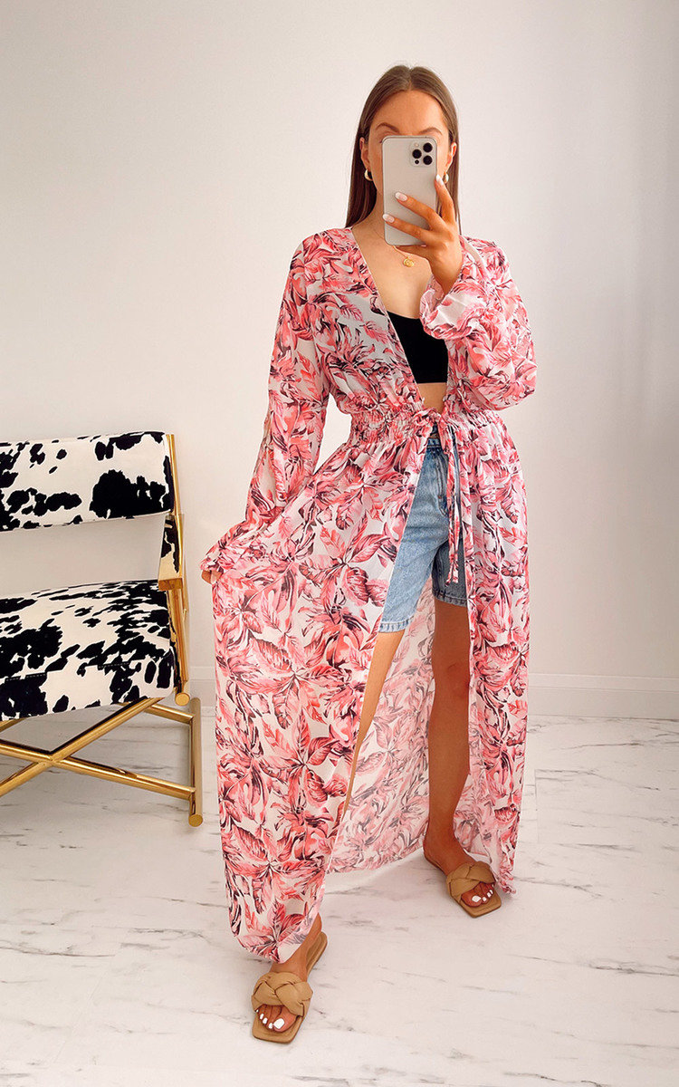 Bambi Printed Belted Kimono